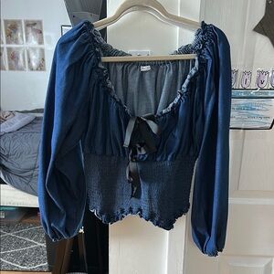 Kimchi Blue Romantic Denim Blouse